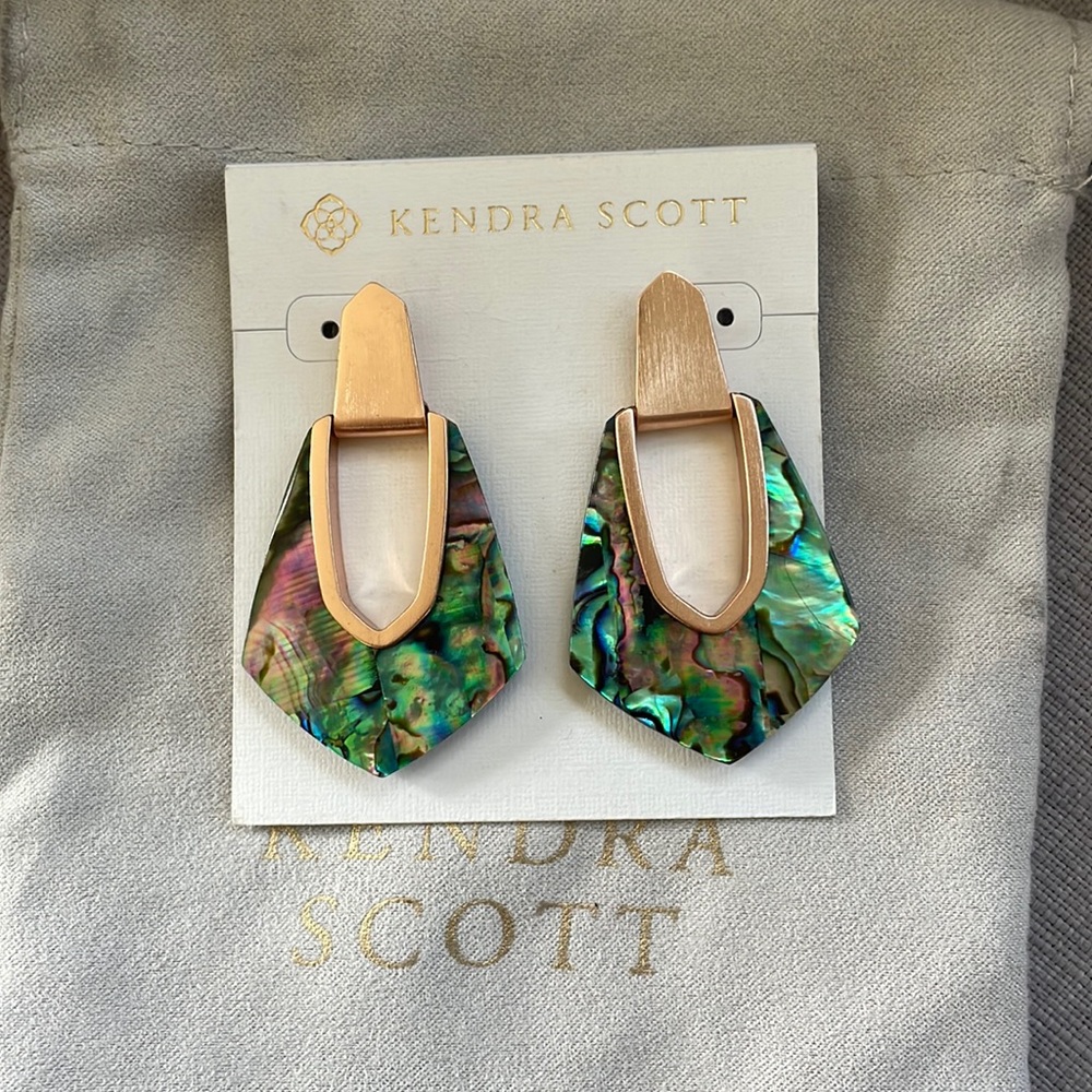 Kendra Scott abalone geometric earrings - like new